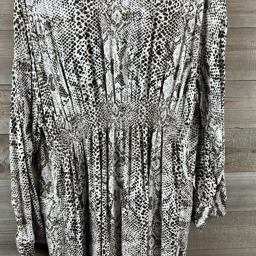 Free People Womens Kimono‎  Wild Nights Snake Animal Print Long Duster Small